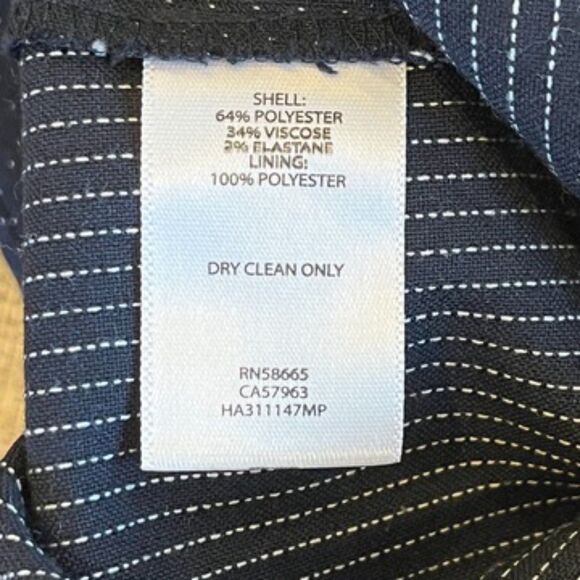 Halogen Navy Blue Women's Dress Pants Taylor Fit Flat Front Textured 6P - Picture 5 of 6